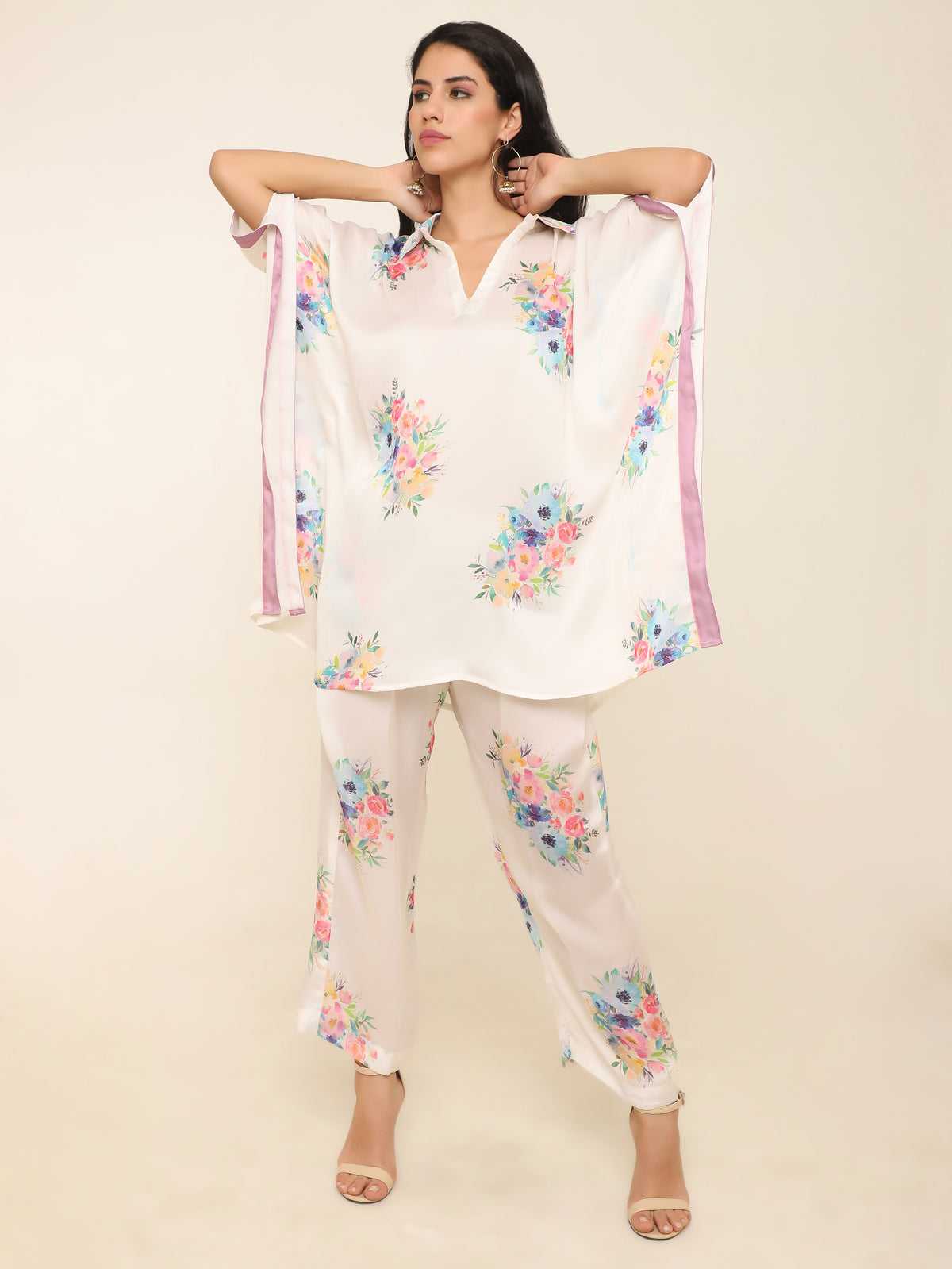 Black & white Co-ord set with dhoti pants